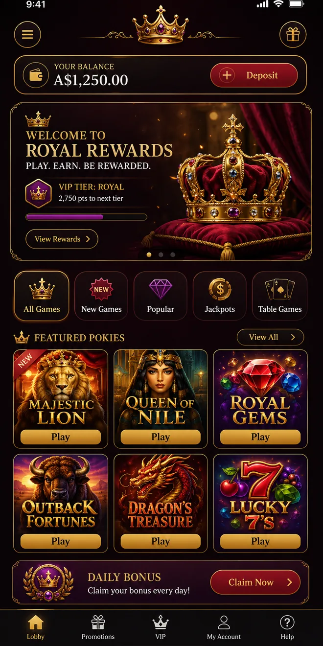 CrownPlay mobile casino lobby shown on a phone